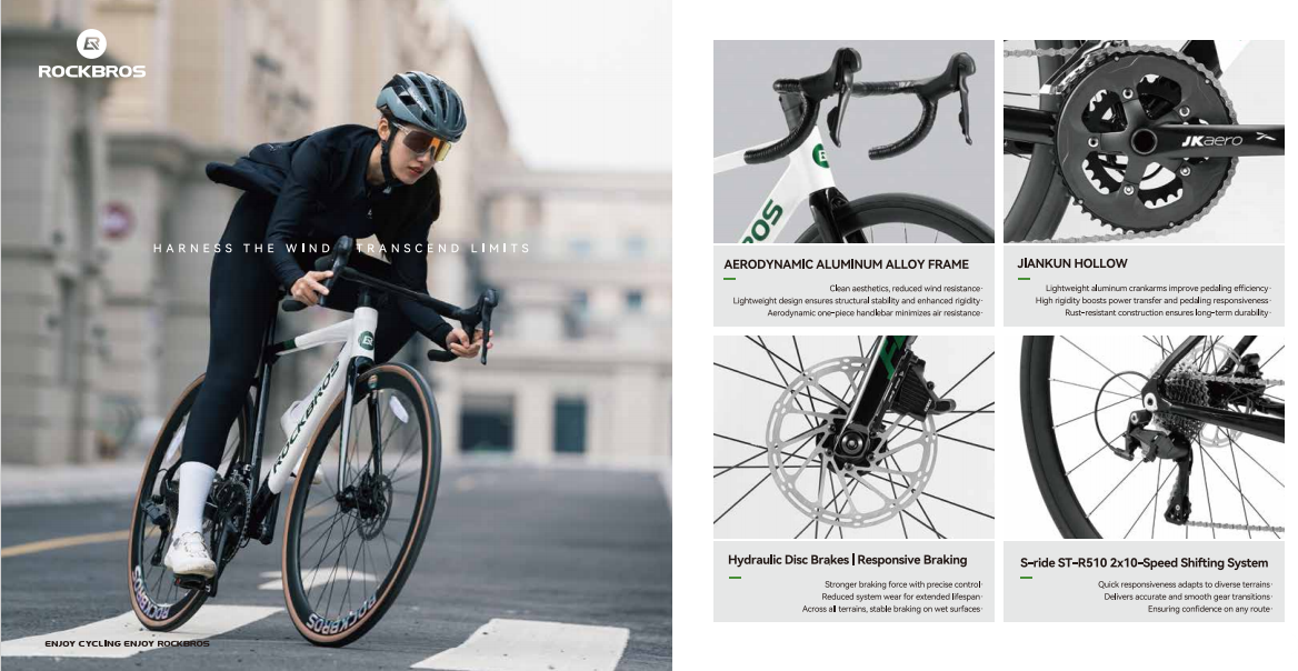 ROCKBROS GALE W3 จักรยานเสือหมอบ 20 สปีด 700C | เบรกน้ำมัน น้ำหนักเบา 11.25 กก. | ปี 2025