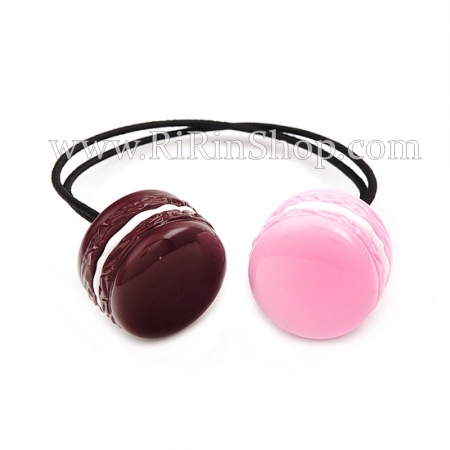 Aznavour ยางรัดผมเซลลูโลสมาการอง (Brown + Light pink)