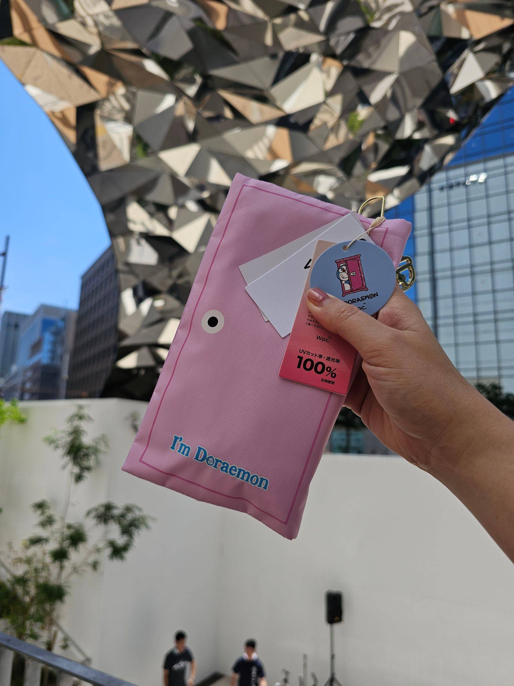 Mini Parasol Doraemon Wpc Folding Umbrella สีอ่อนไม่สะสมความร้อน และยังกัน UV 100% (55 cm)