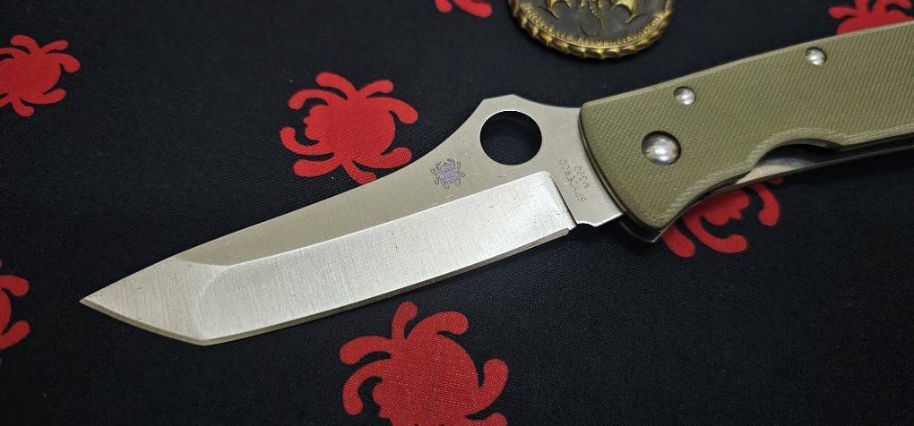 Spyderco Lum Tanto Knife OD Green G-10 (3.9" Satin M390)