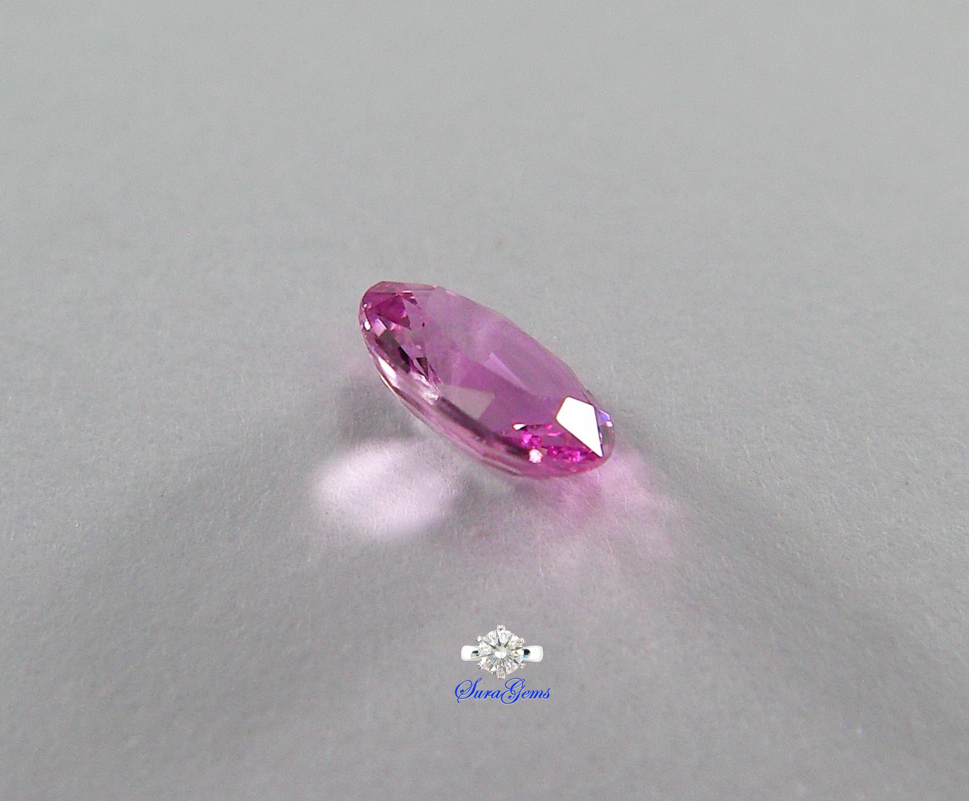 พิ้งค์แซฟไฟร์ !ดิบ Pink Sapphire 粉紅色藍寶石 weight 0.57 ct. ความสะอาด IF