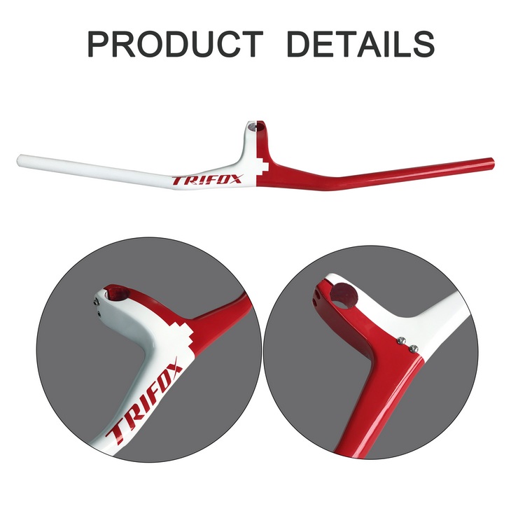 แฮนด์ตรงคาร์บอน TRIFOX TL-CHB03 Flat Integrated handlebar Mountain handle bar and Stem 2020