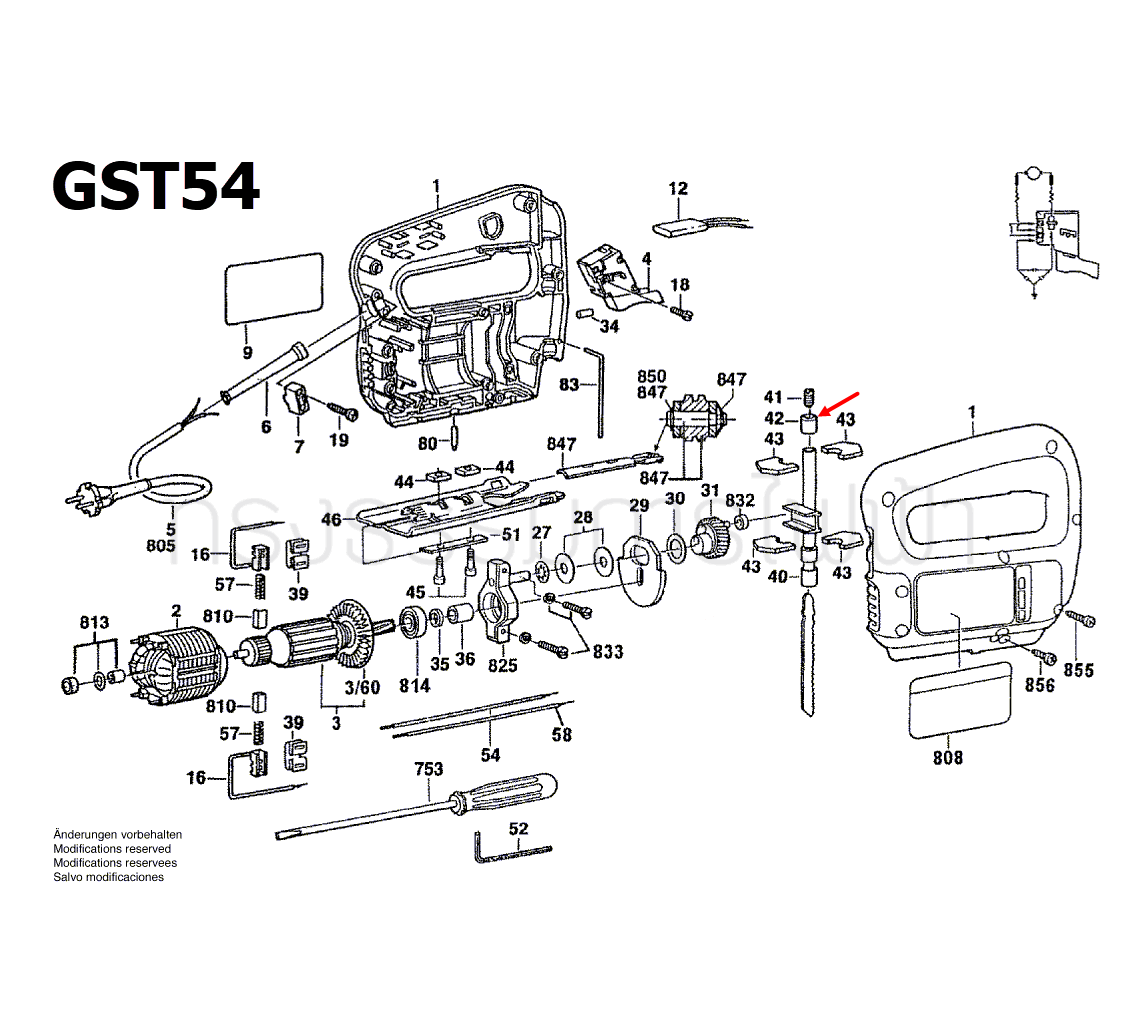 SIN TERED เลื่อยจิ๊กซอว์ Bosch บอช GST54 Pn.2600301049 (แท้)##(*)