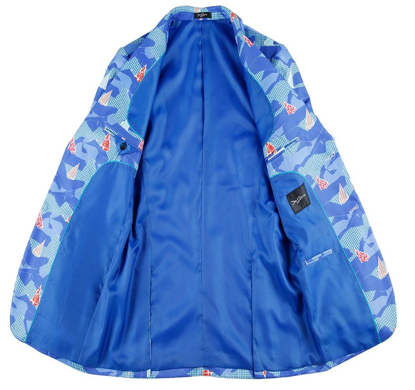 Pre-order เสื้อสูทชายแฟชั่น ลายกราฟฟิก สีสดใส ** เฉพาะเสื้อ**