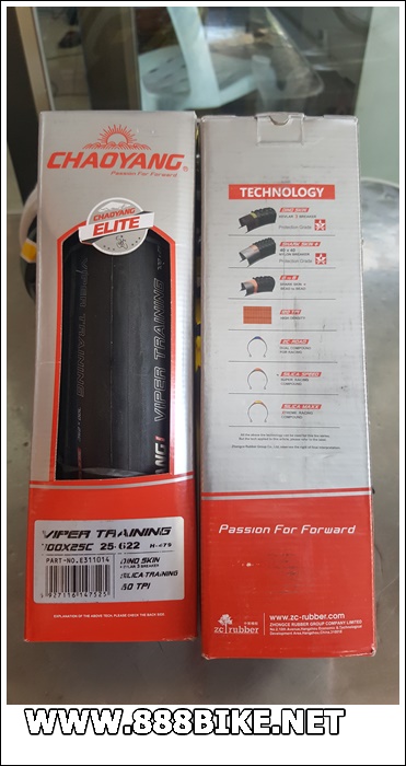 ยางนอกขอบพับ Chaoyang 700x25c ,E311014 ยางเบา ทนถึก ,VIPER TRAINING, H-479