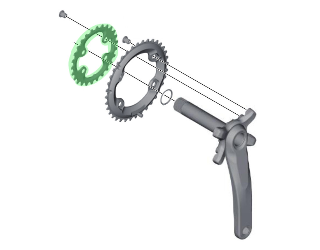 เฉพาะใบจาน SHIMANO XT FC-M8000-2, 26T CHAINRING, Y1RL26000