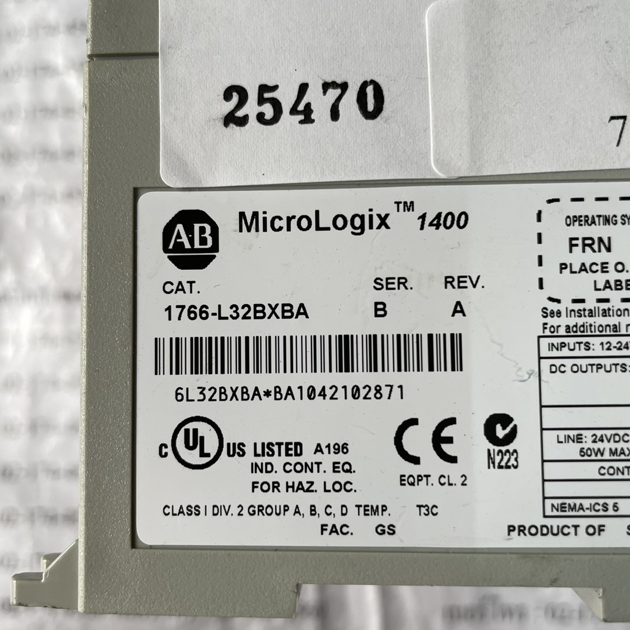 1766-L32BXB PLC " ALLEN-BRADLEY "