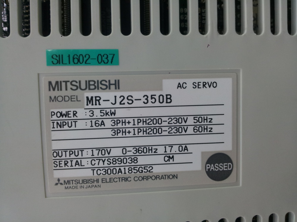 SERVO DRIVE " MITSUBISHI " รุ่น MR-J2S-350B