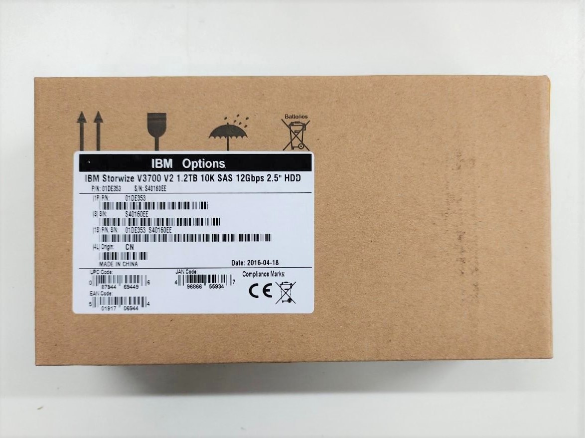01DE353 IBM V3700 V2 1.2TB 10K SAS 13Gbps 2.5.