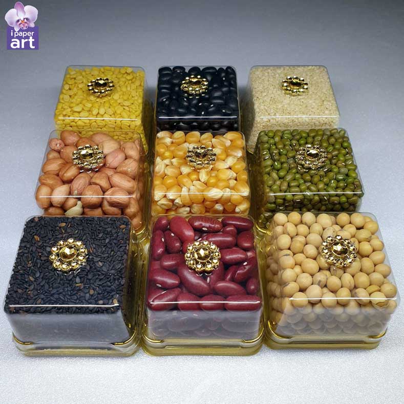 ธัญพืชมงคล - ข้าวอักษัต 9 สี | จัดหิ้ง บูชาเทพ งานแต่ง งานขึ้นบ้านใหม่ | บรรจุกล่อง 50 ml.