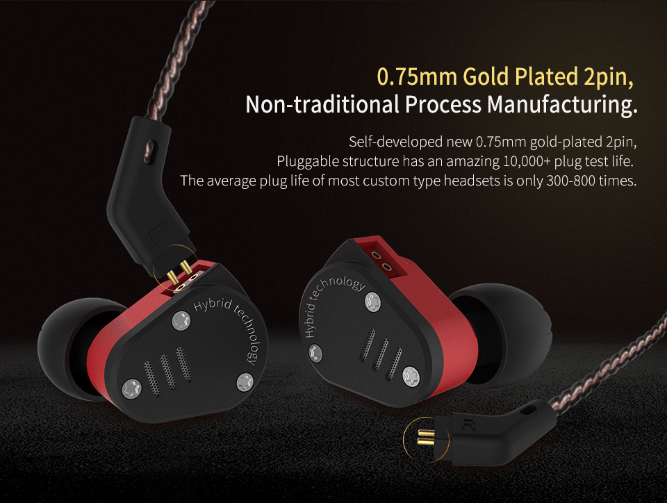 ขาย KZ ZSA หูฟัง Hybrid 2 ไดร์เวอร์ (1DD+1BA) ถอดสายได้