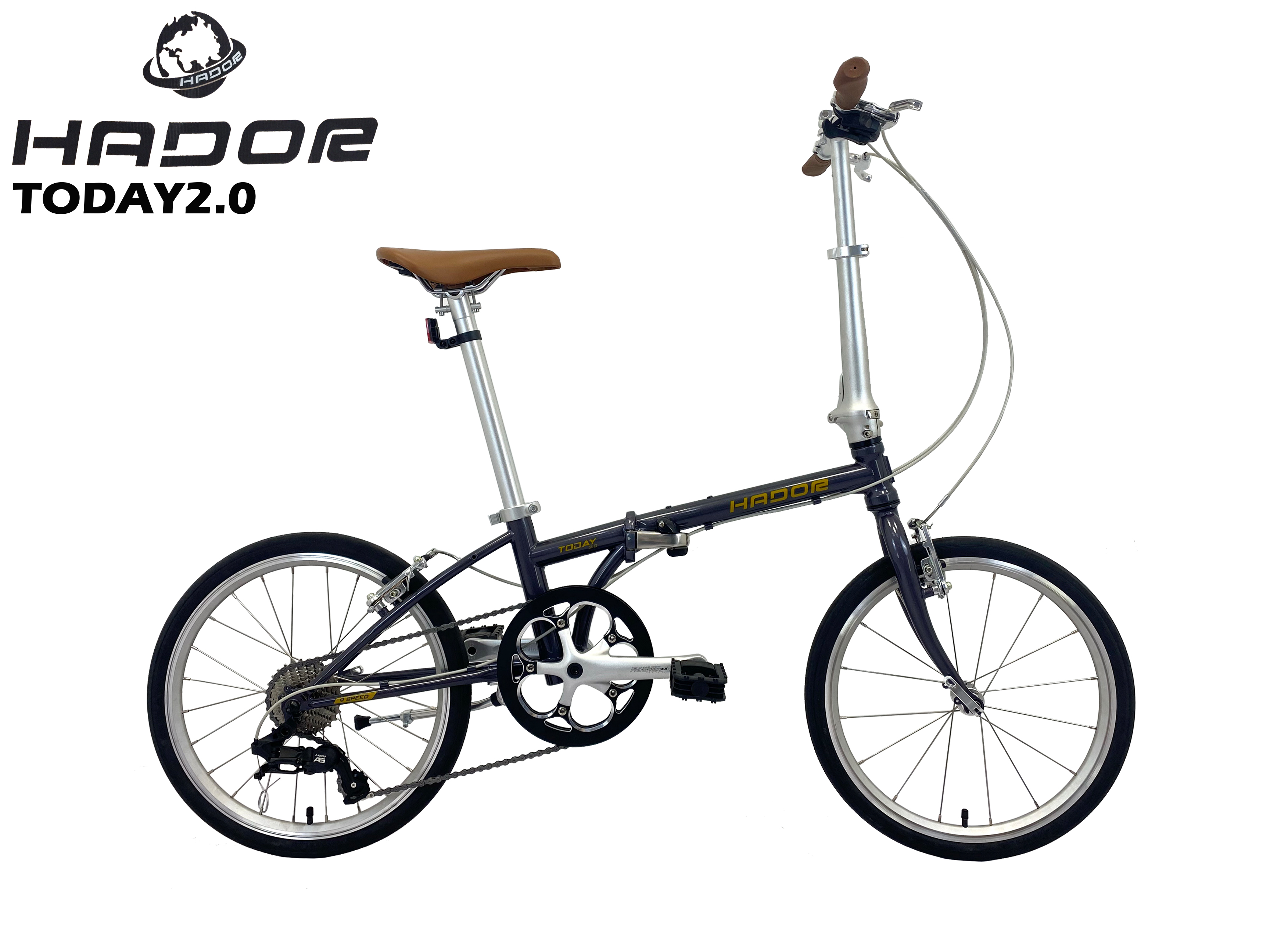 จักรยานพับได้ HADOR TODAY 2.0 Folding bike ล้อ 20" ชุดเกียร์ LT-Woo A5 9 สปีด เฟรม CHROMOLY