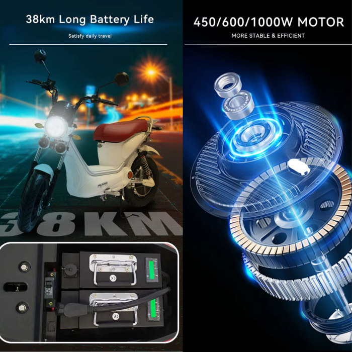 Racceway Retro Sidecar 2025 – สกู๊ตเตอร์ไฟฟ้าสามล้อสมรรถนะสูง 2000W พร้อมซุ้มข้าง | มีใบรับรอง EEC & COC