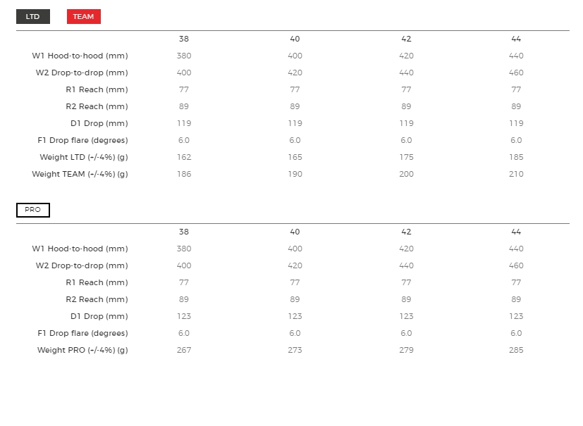 3T SUPERERGO TEAM แฮนด์หมอบคาร์บอน มีขนาด C 38/40/42/44, Drop119/Reach77