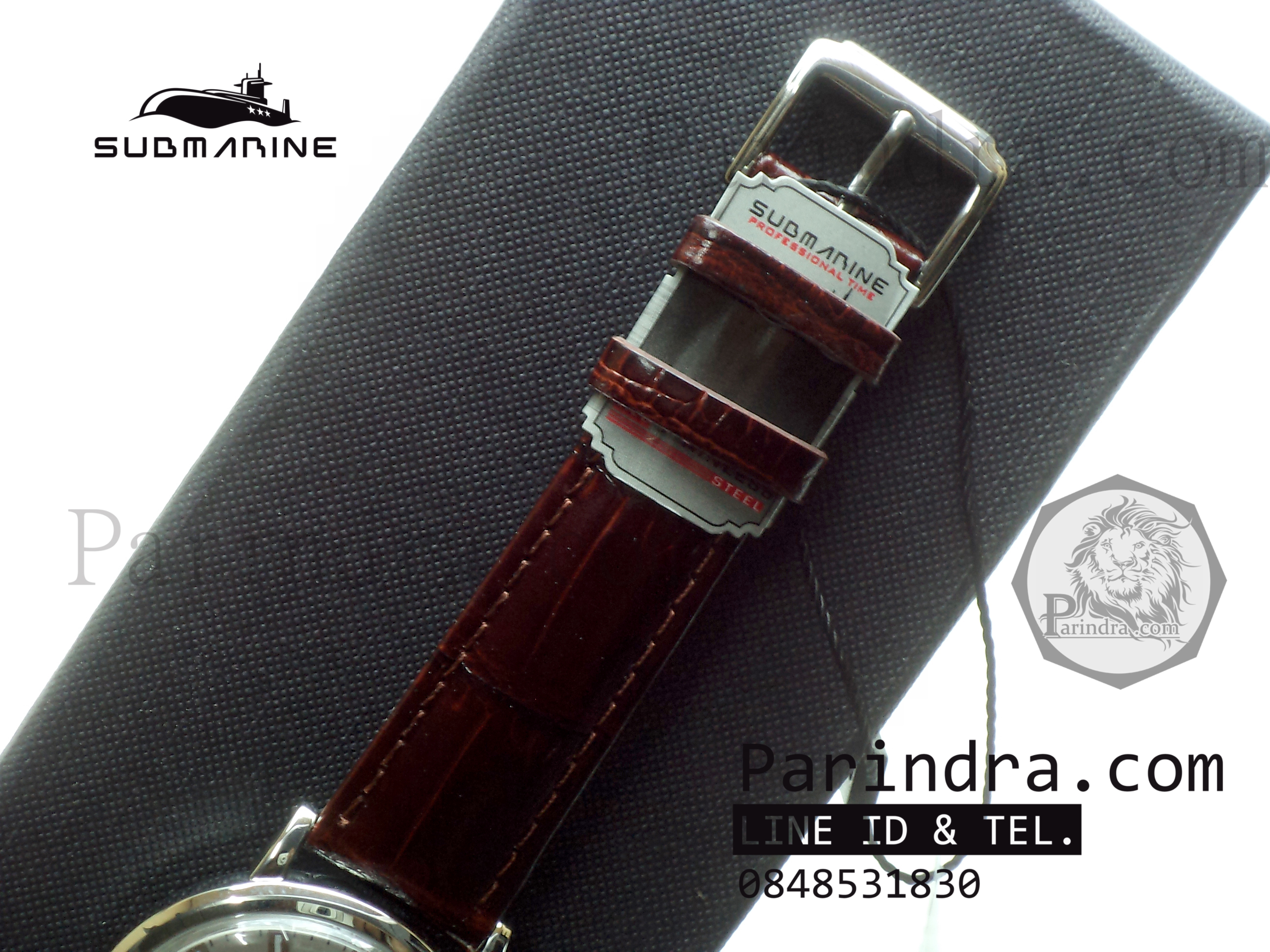 นาฬิกา US submarine Pro รุ่น SUB201M สายหนังสีน้ำตาล หน้าปัดสีเงิน Japan Movement