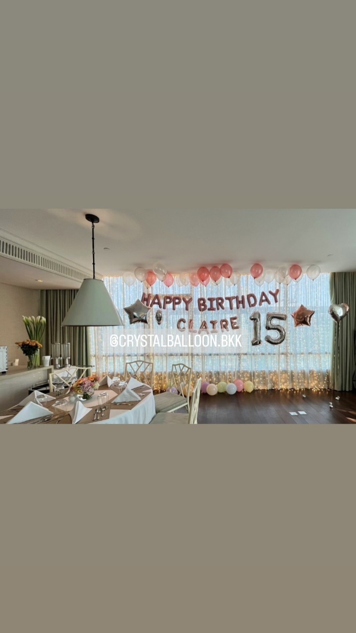 ลูกโป่ง วันเกิดเด็ก ฟอยล์ตัวอักษร Happy Birthday 1 ชิ้น พร้อม ฟอยล์ตัวอักษร 6 ชิ้น,ลูกโป่งลอยฝ้า 30 ลูก,ลูกโป่งโปรยพื้น 10 ลูก,ฟอยล์หัวใจ 18" 4 ชิ้น,ฟอยล์ดาว 24" 2 ชิ้น,ฟอยล์ตัวเลข 40" 2 ชิ้น พร้อมตกแต่ง สามารถเปลี่ยนสีลูกโป่งได้