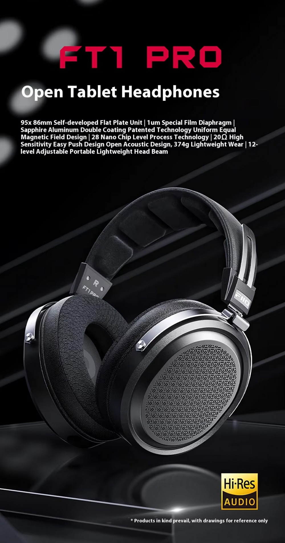 FiiO FT1 PRO หูฟังเฮดโฟนไดรเวอร์ Planar เสียงชัดเจน เวทีเสียงกว้าง ประกันศูนย์ไทย