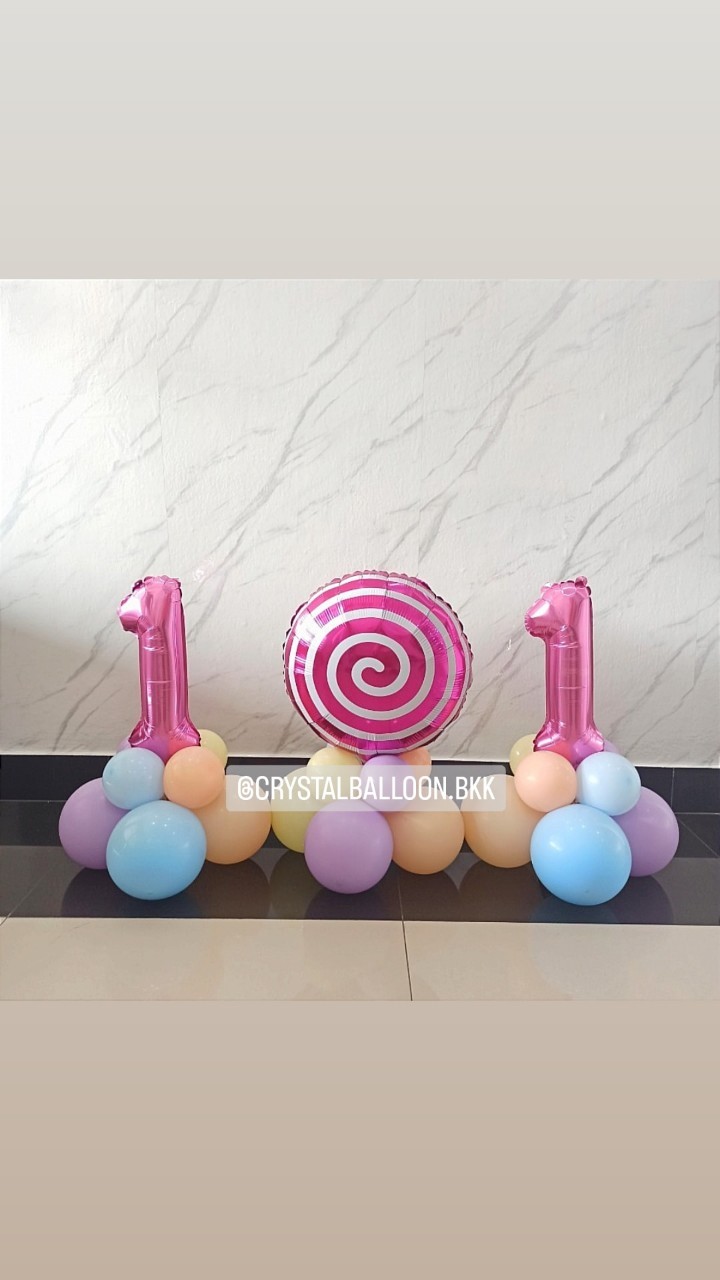 ลูกโป่ง วันเกิดเด็ก ฟอยล์ตัวเลข ขนาด 16" ตั้งฐาน 2 ชิ้น พร้อมตกแต่ง ฟอยล์อมยิ้ม ตั้งฐาน 1 ชิ้น สามารถเปลี่ยนสีลูกโป่ง/เปลี่ยนสี-ฟอยล์ตพแต่งได้