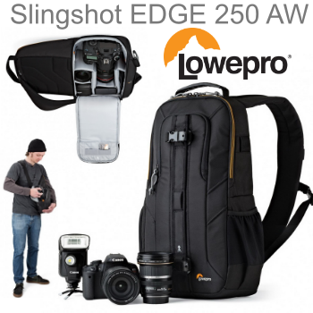 กระเป๋ากล้อง LowePro Slingshot EDGE 250 AW (Black) เหมาะ Mirrorless ของแท้ ราคาถูก ราคาส่ง กันน้ำ ประกันศุนย์ 3ปี (ส่งฟรี) กันกระแทรก
