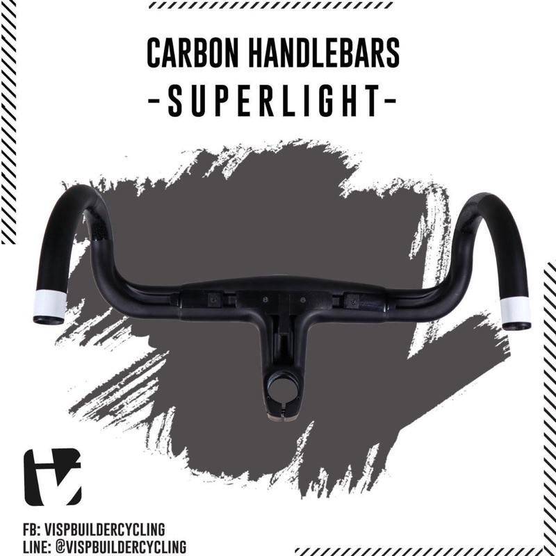แฮนด์อินทิเกรต Visp Builder รุ่น V3 Integrated Aero handlebar รองรับซางตะเกรายบ OD2 Full Carbon