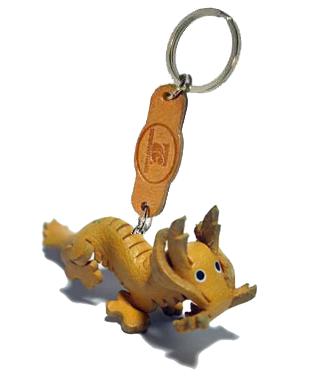 พร้อมส่ง พวงกุญแจหนังแท้ Handmade รูปมังกร