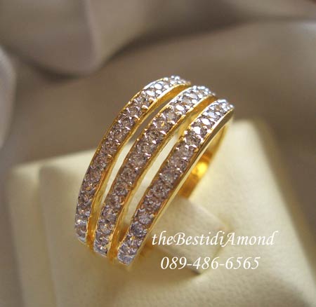 BR502 +++แหวนแถวเริ่ดหรูอีกวง คราวนี้มาทีเดียว 3 แถวเลยค่ะ ใส่แล้วสวยเริ่ด iNtrend ฝังแบบmicrosetting กำลังฮิต รหัส BR502RD+++