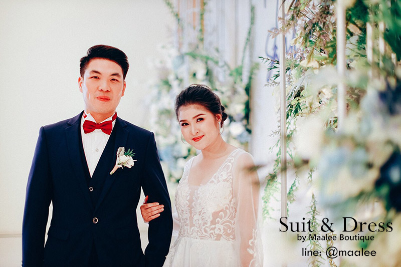 พร้อมเช่า ชุดสูทชาย สีน้ำเงินกรมท่า แบบเนี๊ยบ งานเกรดเจ้าบ่าว