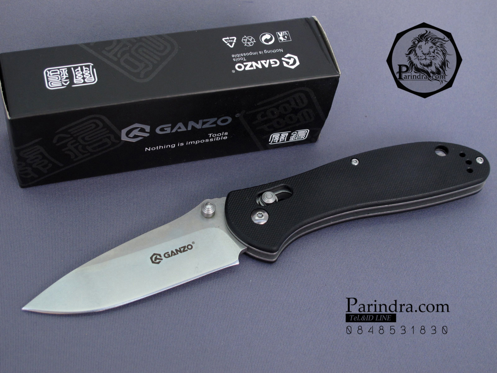 ขายมีดพับ Ganzo กานโซ่ รุ่น G7392-BK สีดำสนิท ของแท้ 100%