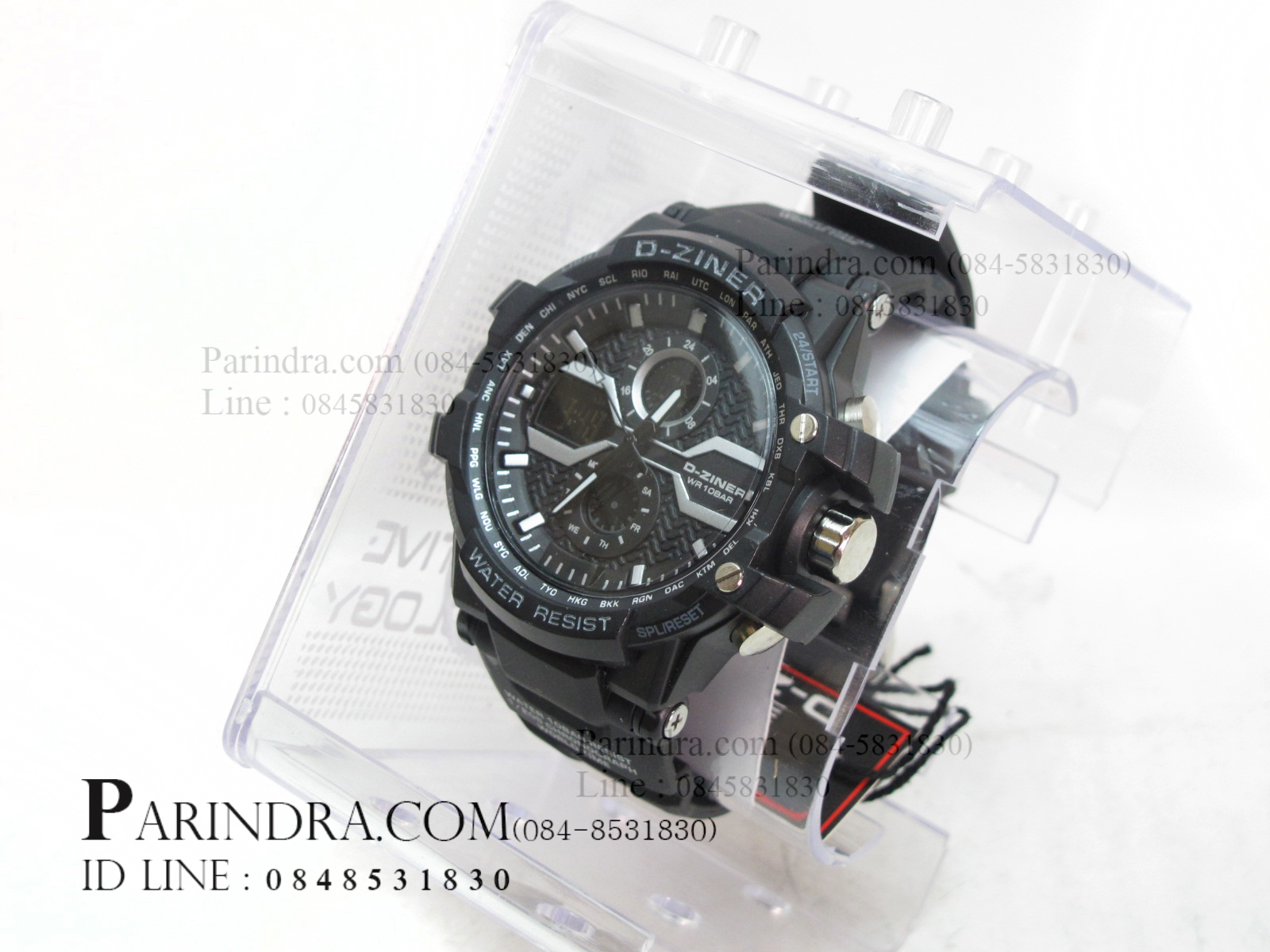 นาฬิกา D-ZINER WR10BAR สีดำขีดขาว
