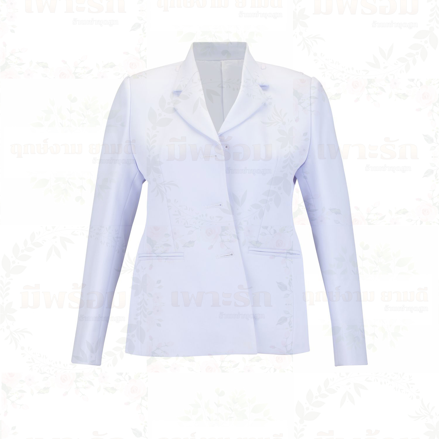 ชุดปกติขาว คอแบะ (ให้เช่า) - สีขาว 430-26