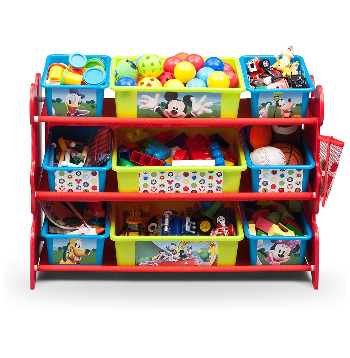ชั้นเก็บของเด็กแบบกล่องพลาสติก 9 ช่อง หรูหรา ขนาดใหญ่ ลายมิกกี้เม้าส์ ลิขสิทธิ์แท้จากอเมริกา