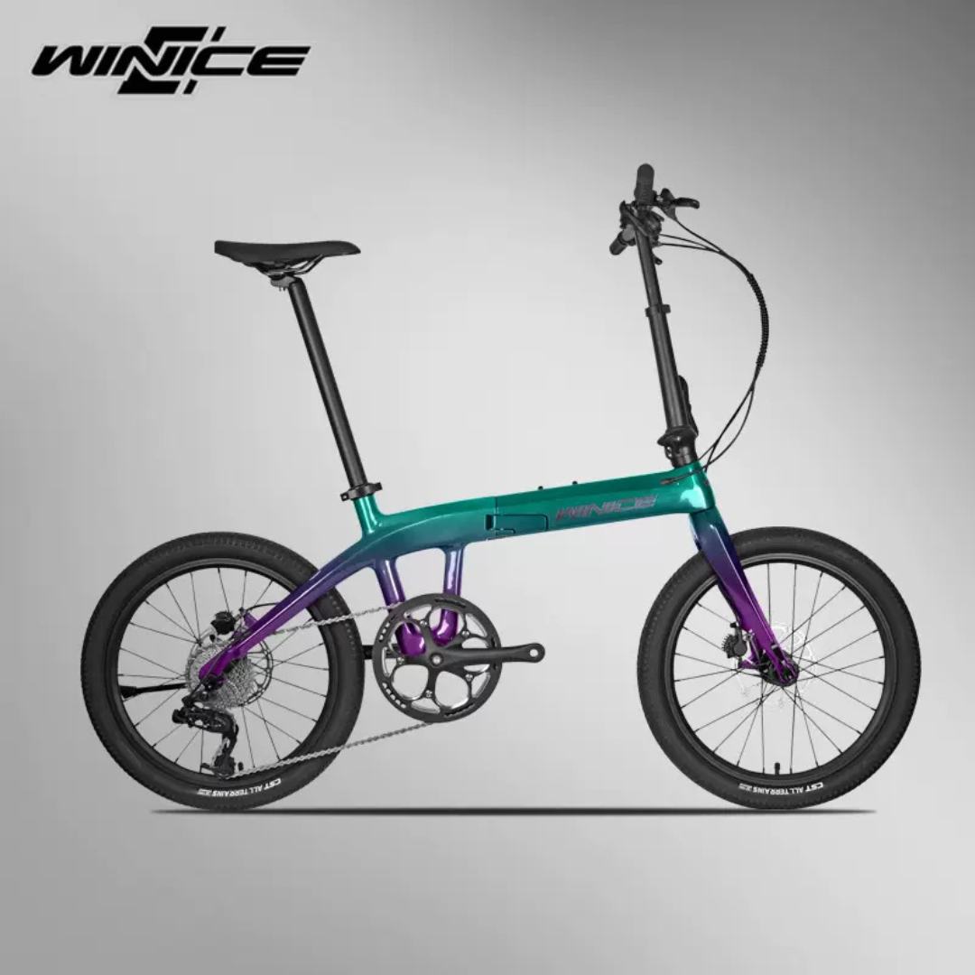จักรยานพับคาร์บอน WINICE FD01 Aurora | 10 สปีด Shimano Tiagra | เบรกน้ำมัน MT200 | น้ำหนัก 9.7 กก.