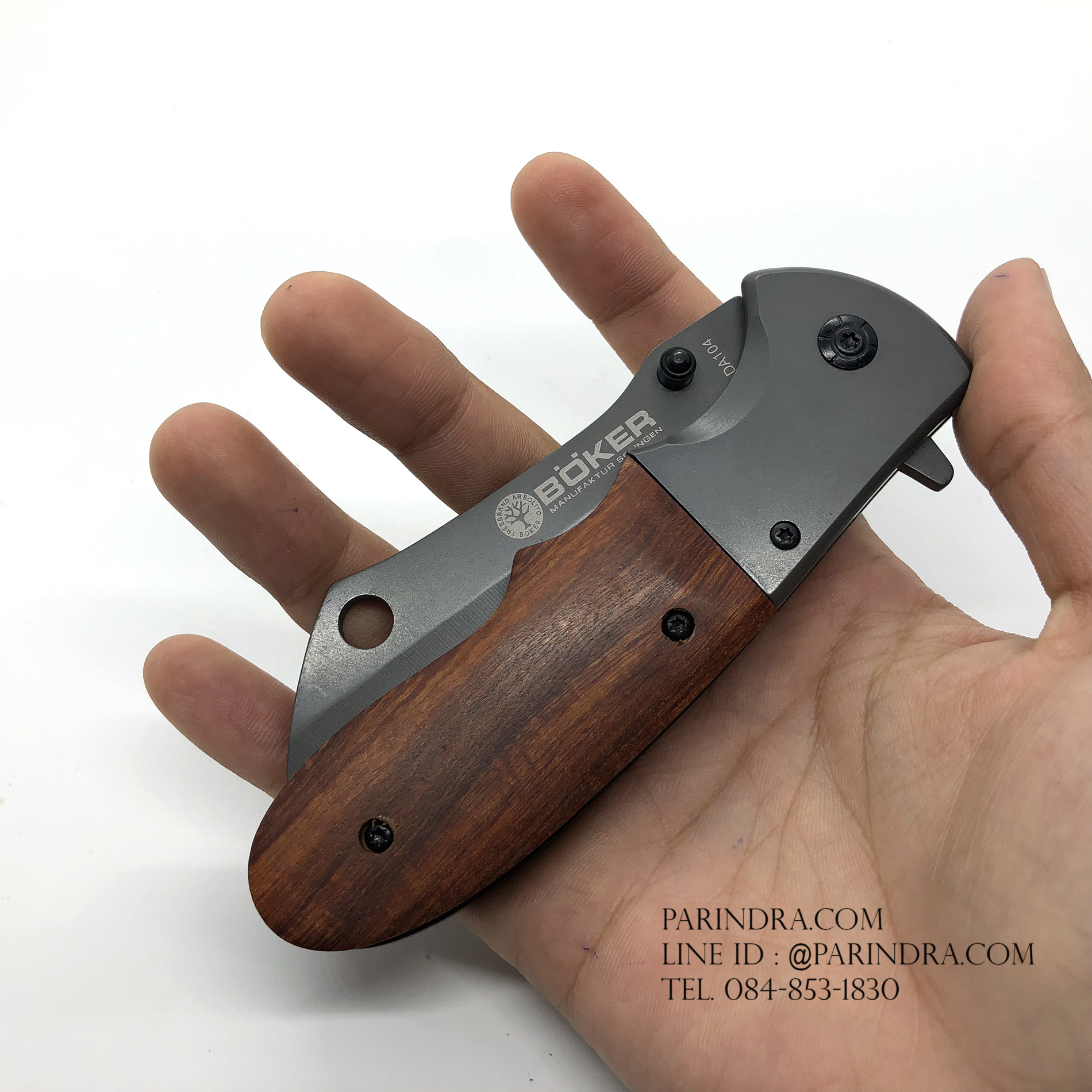 มีดพับ Boker DA104 ด้ามไม้ สี Titanium (OEM)