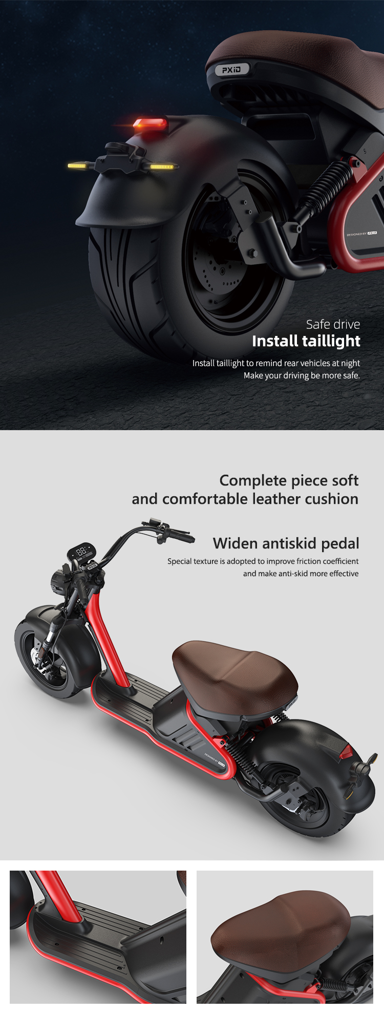 มอเตอร์ไซค์ไฟฟ้า PXID M2 MOTOR-02 สกู๊ตเตอร์ไฟฟ้า ความแรง 1500-3000 วัตต์, ECC/COC 2023
