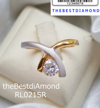 RL021SR แหวนเพชรเม็ดเดียว แบบหนีบ น่ารัก เรียบ หรู แต่ดูดี ใส่ติดนิ้วได้ทุกโอกาส เพชรCZ ขนาด 40 ตัง 4.8 มม เพชรวิ๊งๆๆ