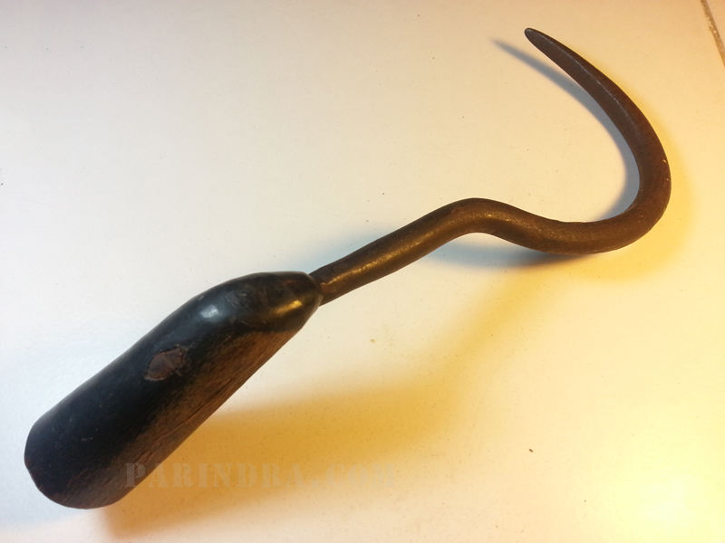 ตะขอเกี่ยวกระสอบข้าวจับกังโบราณ ด้ามเขาควายตัน