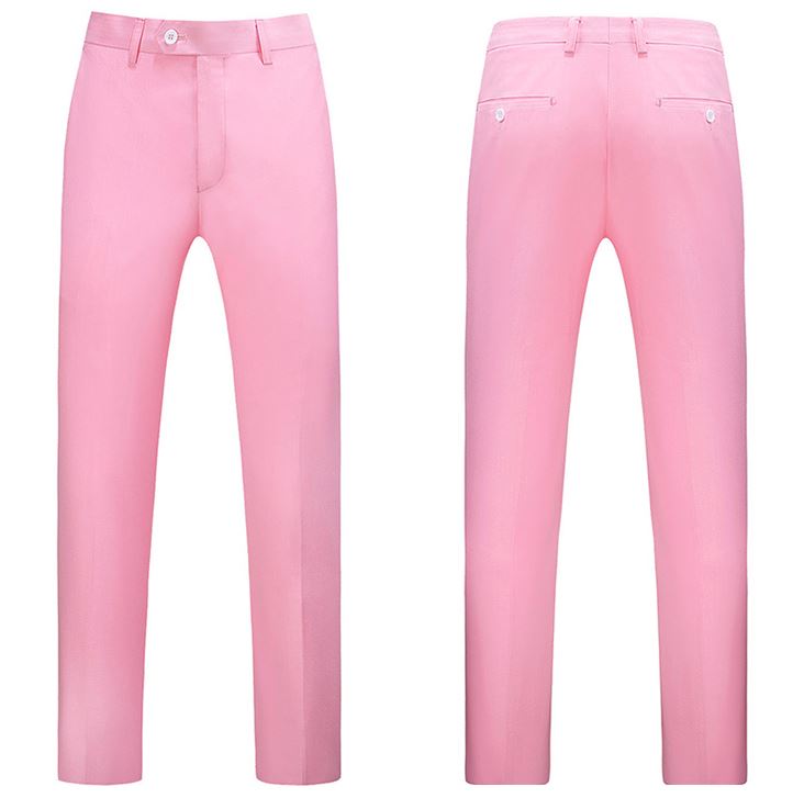 Pre-order ชุดสูทชาย สีชมพู สไตล์เกาหลี พร้อมเสื้อกั๊ก