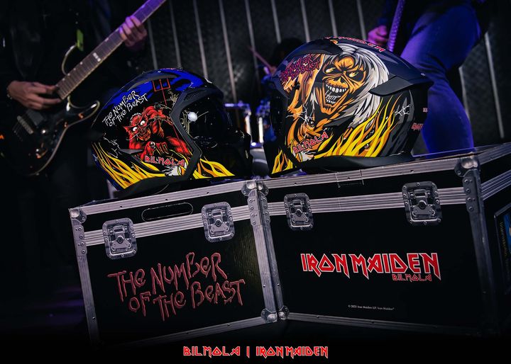หมวกกันน๊อคเต็มใบ Bilmola รุ่น SPIKER Iron Maiden LIMITED EDITION The Number of The Beast Blue