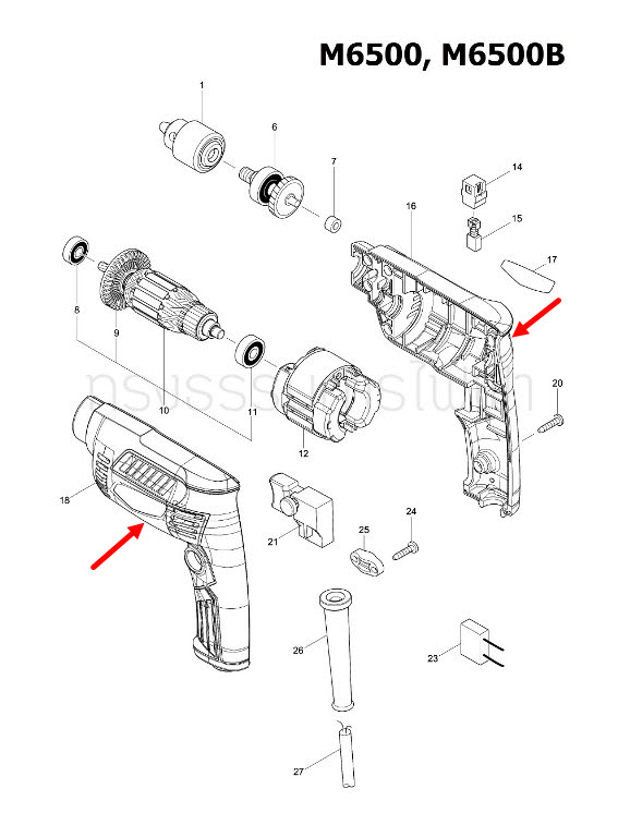 เสื้อฟิลคอยล์ สว่าน Makita มากีต้า M6500, M6500B Pn.183B35-9 (แท้) ##