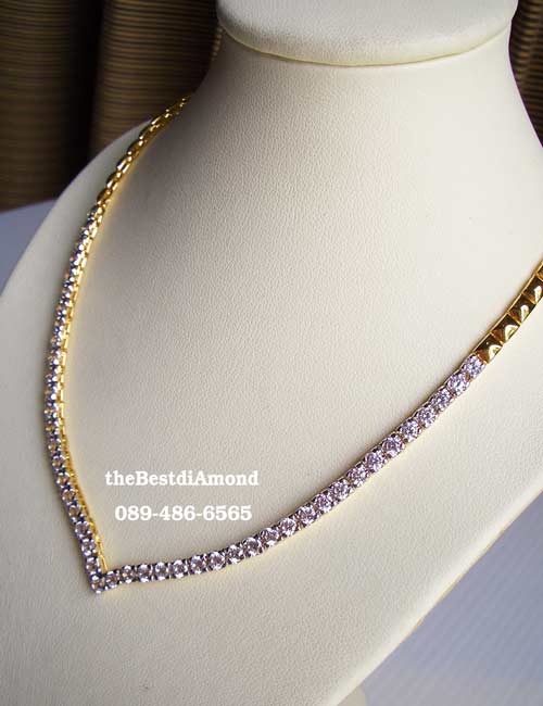 BN015+++สร้อยเพชร ปีกนก เพชรครึ่งเส้น++ สร้อยแบบเก๋ไก๋ Modern Intrend สุดๆแบบทันสมัย อยู่ได้นานไม่มี out ใส่แล้วดูดี เพชรแวววาวสวยค่ะ ใส่ออกงานได้สบาย