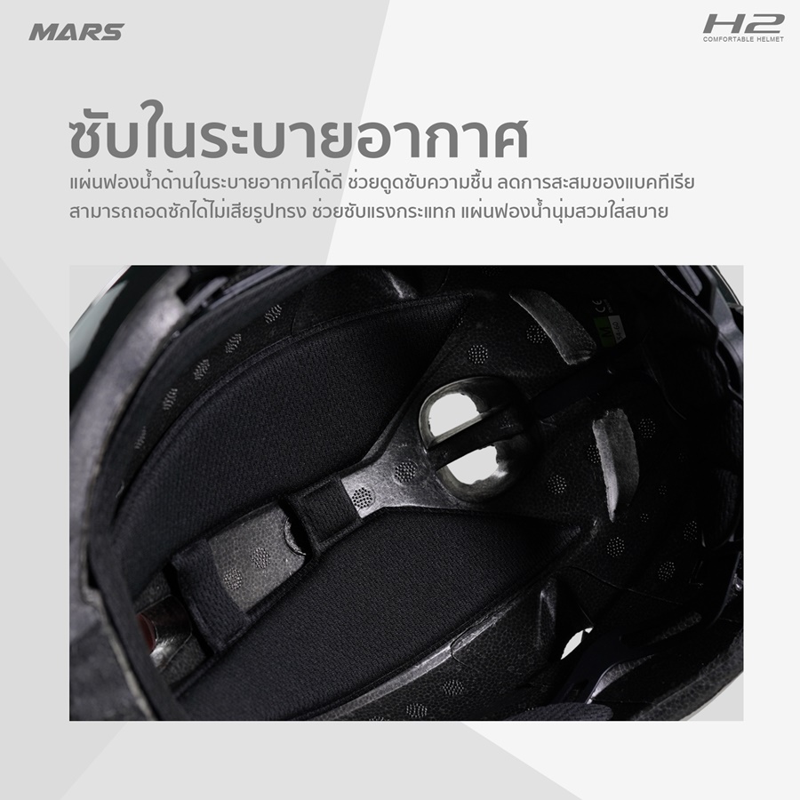 หมวกจักรยาน MARS รุ่น H2 ทรง Aerodynamic พร้อมเคลือบสี Pearlized