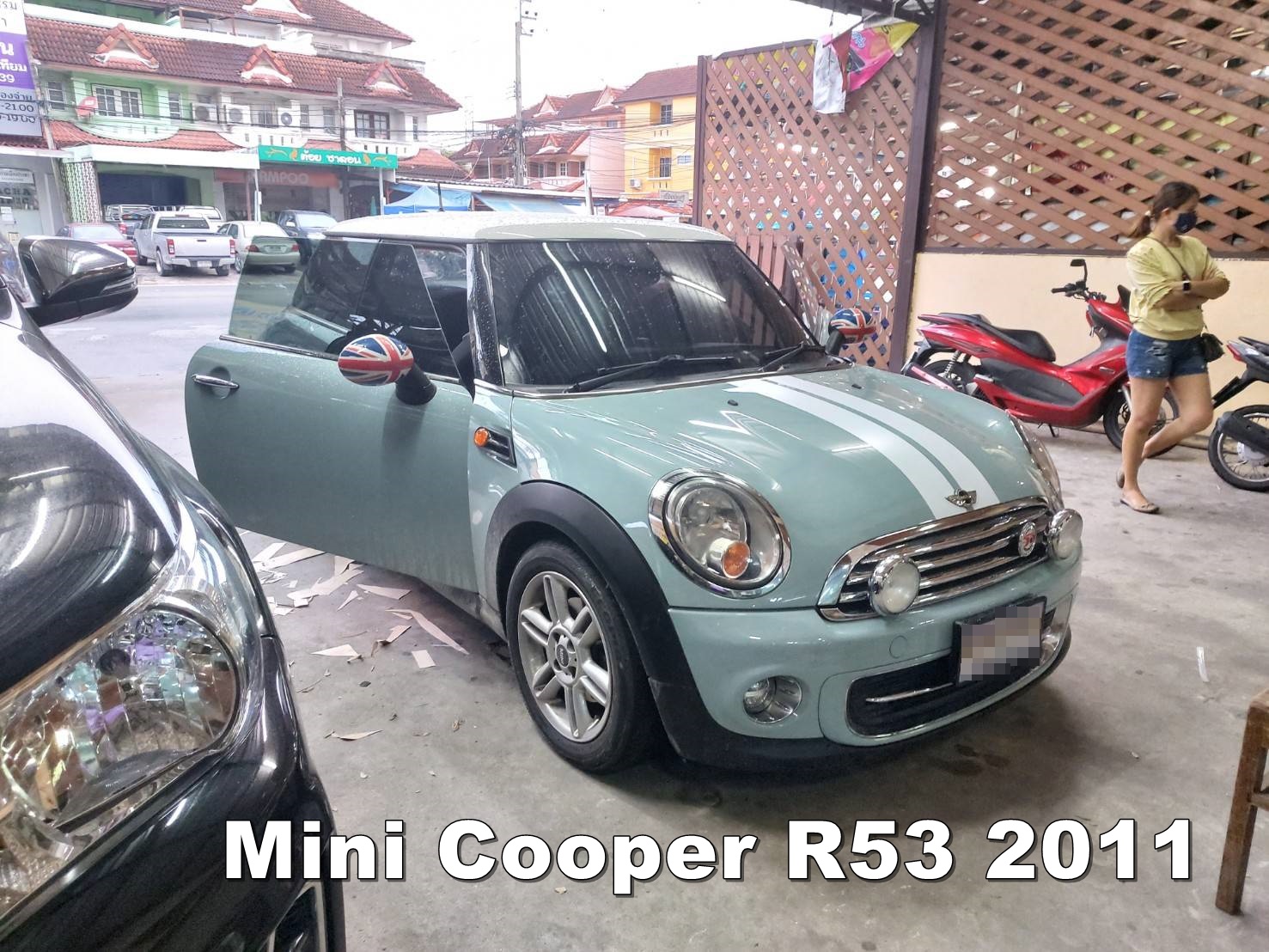 พรมปูพื้นเข้ารูป Mini Cooper R53 2011 ปูพรม6D สีแดงไวน์ เข้ารูป