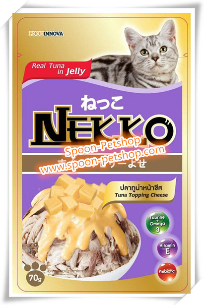 Nekko อาหารซอง แมว เน็กโกะ รสปลาทูน่า หน้าชีสในเยลลี่ 70g