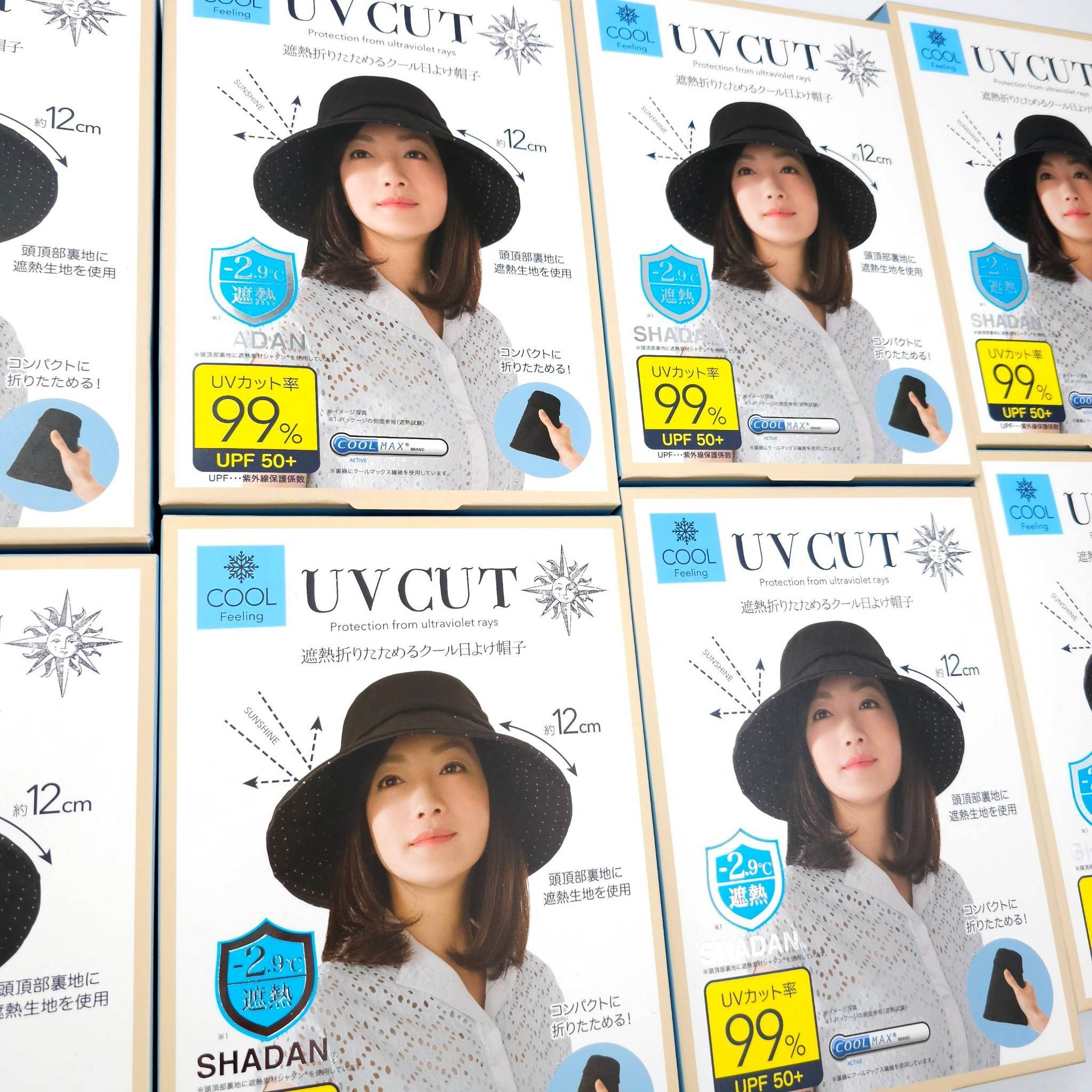 หมวกกันแดดตัวฮิตจากญี่ปุ่น SHADAN UV CUT 99% ปีก 12 ซ.ม. สีดำ