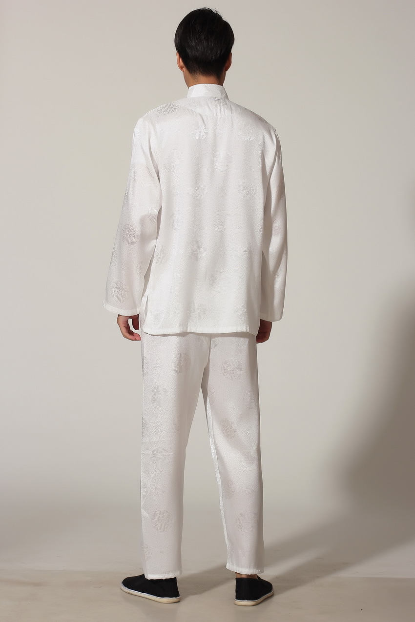 Pre-order ชุดจีน ชาย เสื้อพร้อมกางเกง สีขาว