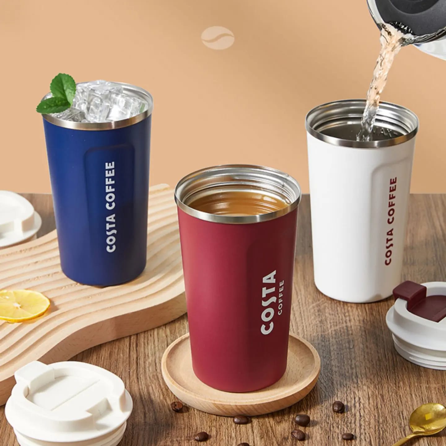 แก้วกาแฟเก็บความเย็น COSTA เหรินเจียหลุน