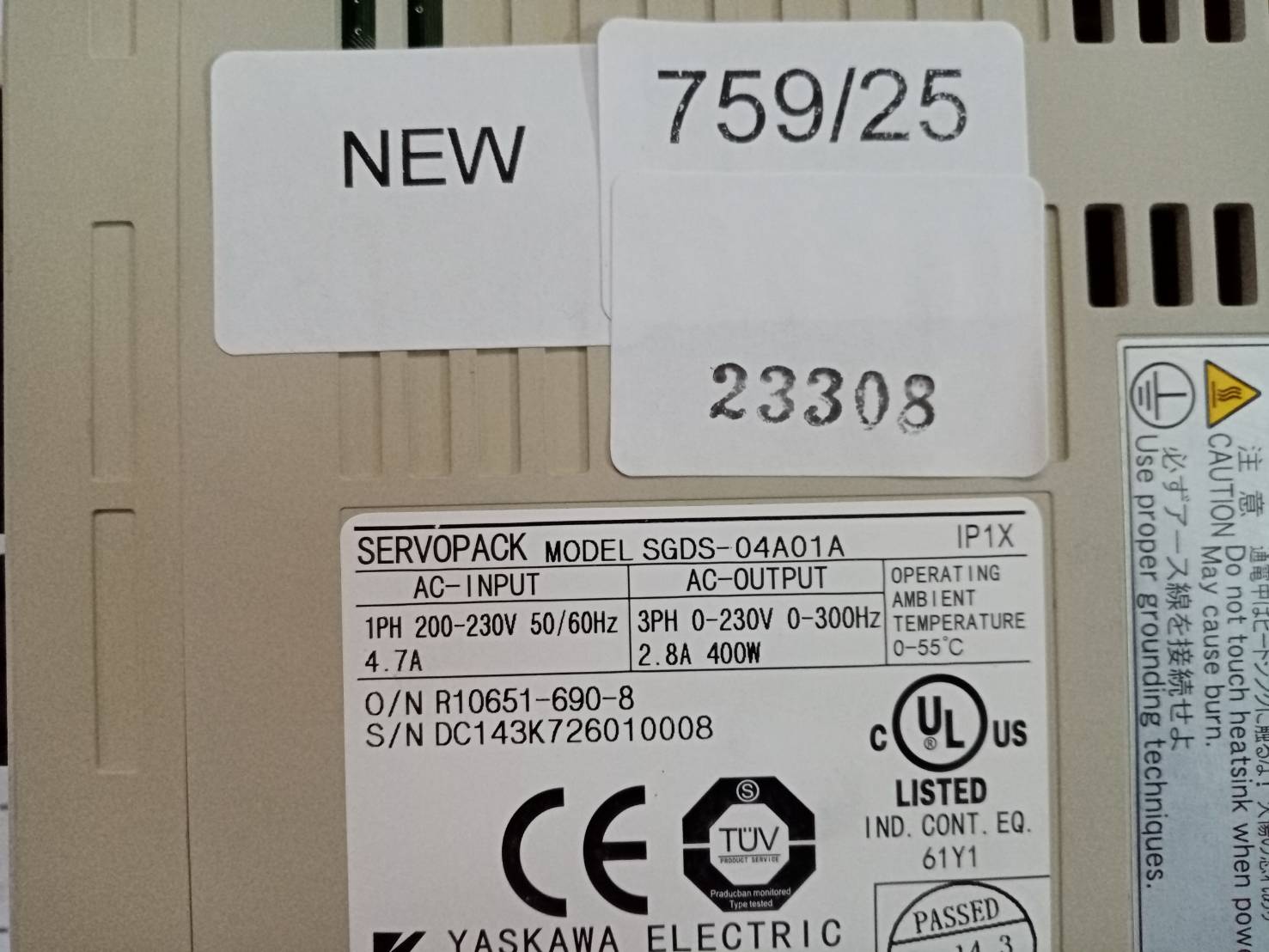 SERVOPACK “ YASKAWA ” รุ่น SGDS-04A01A