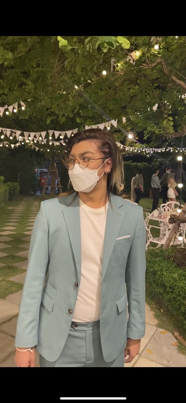 พร้อมเช่า เสื้อสูทชาย สีเขียวมิ้นต์เข้ม สีเขียวพาสเทล Dark Pastel Mint Green (พร้อมเสื้อกั๊ก)