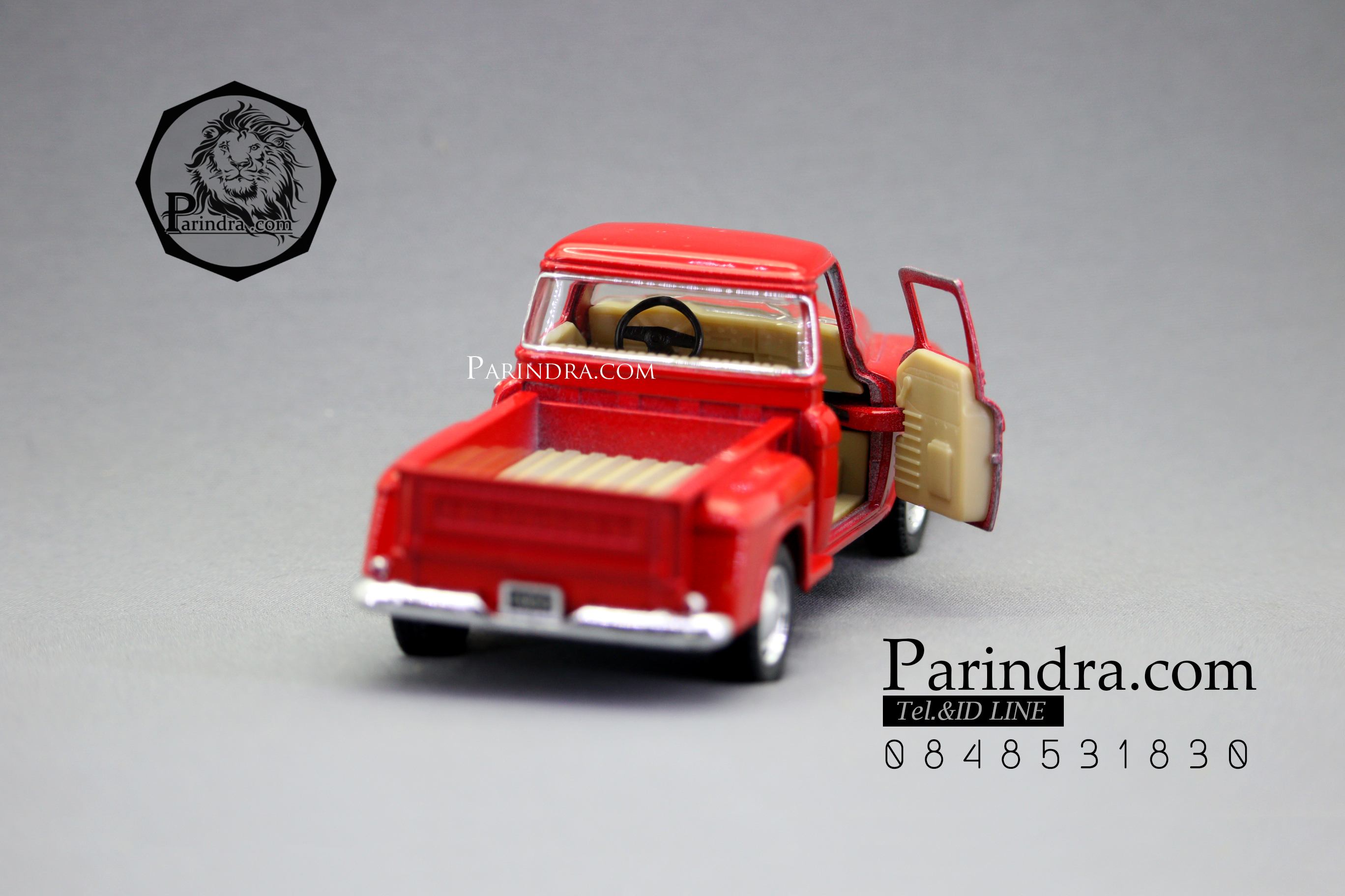 โมเดลรถเหล็กรถจำลอง CHEVROLET Chevy Stepside Pick-up 1955 สีแดง