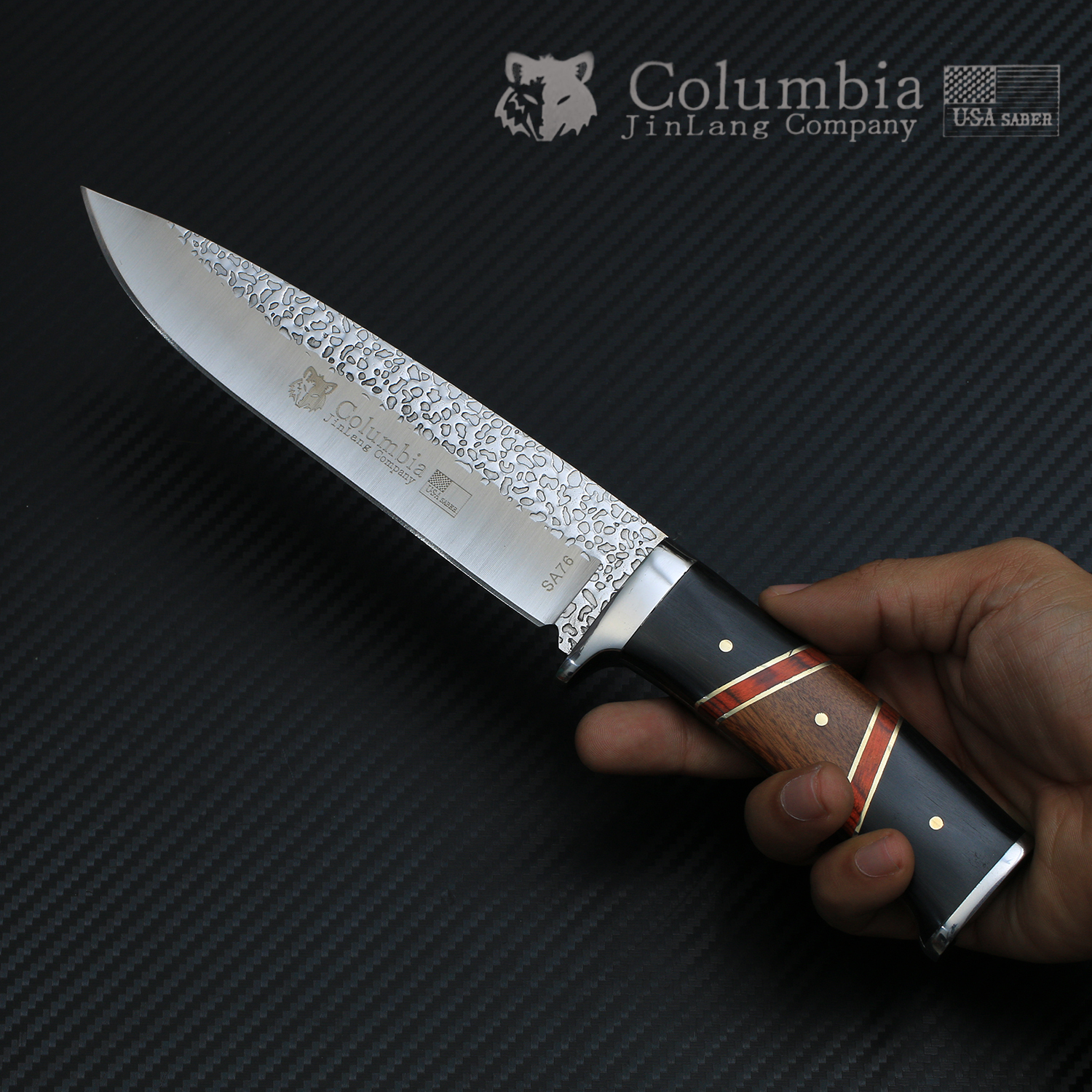 มีดเดินป่า COLUMBIA รุ่น SA76 ด้ามไม้ คมกริบ